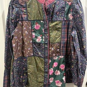 Sundance Harriet Floral Patchwork Button-Up Blouse